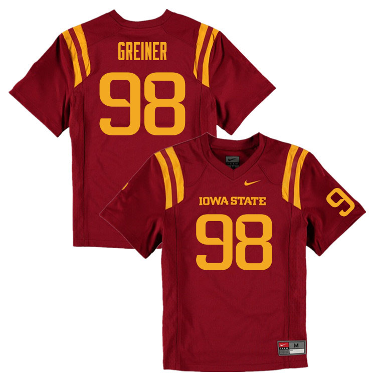 Iowa State Cyclones Men's #98 Seth Greiner Nike NCAA Authentic Cardinal College Stitched Football Jersey DA42K00BY